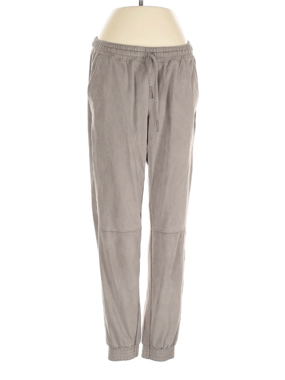 Zara Women's Straight-Leg Drawstring Pants in Taupe
